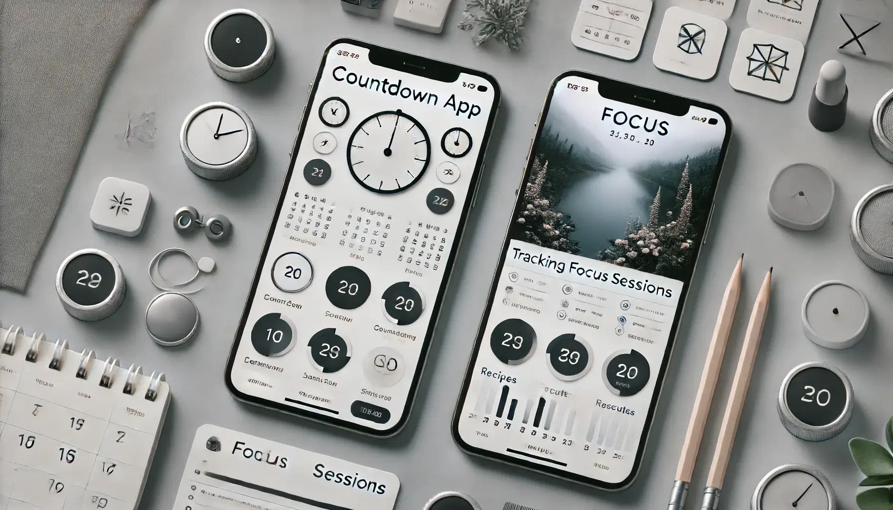 π Day count and focus - iOS/Android App (React Native)